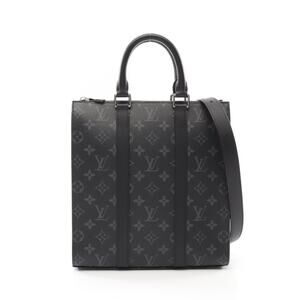 Louis Vuitton Sac Plat Cross Handbag Canvas Leather Monogram Eclipse Black
